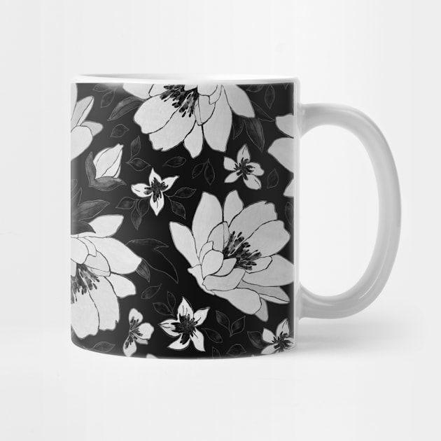 black and white flower pattern classy elegant fancy pattern by BoogieCreates